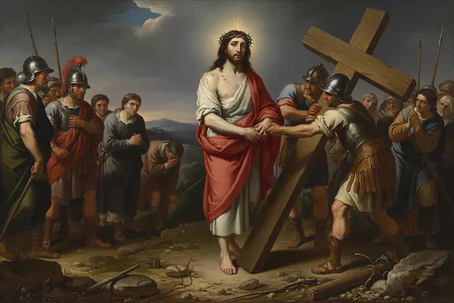 Jezus z szat obnażony na Golgocie